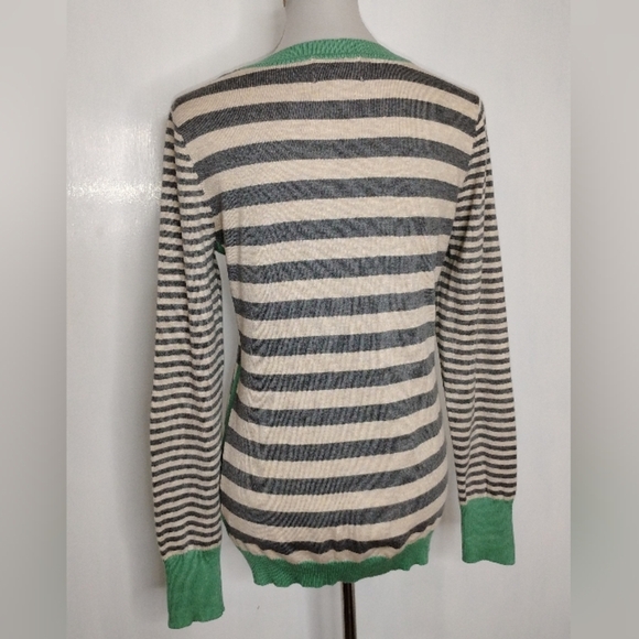 STRIPED OLIVE + OAK KNIT TOP - Picture 2 of 7